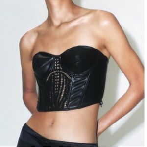 Zara Black Strapless Crop Top